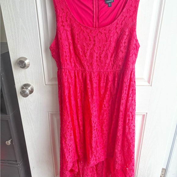 Torrid Fuchsia High Low Lace Dress - Picture 2 of 4